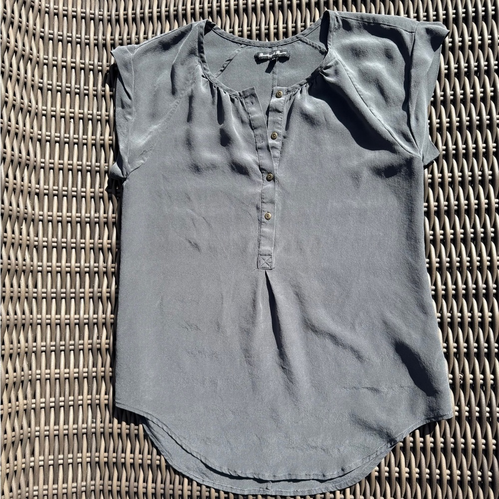 Broadway & Broome Gray Silk Women's Top - XS